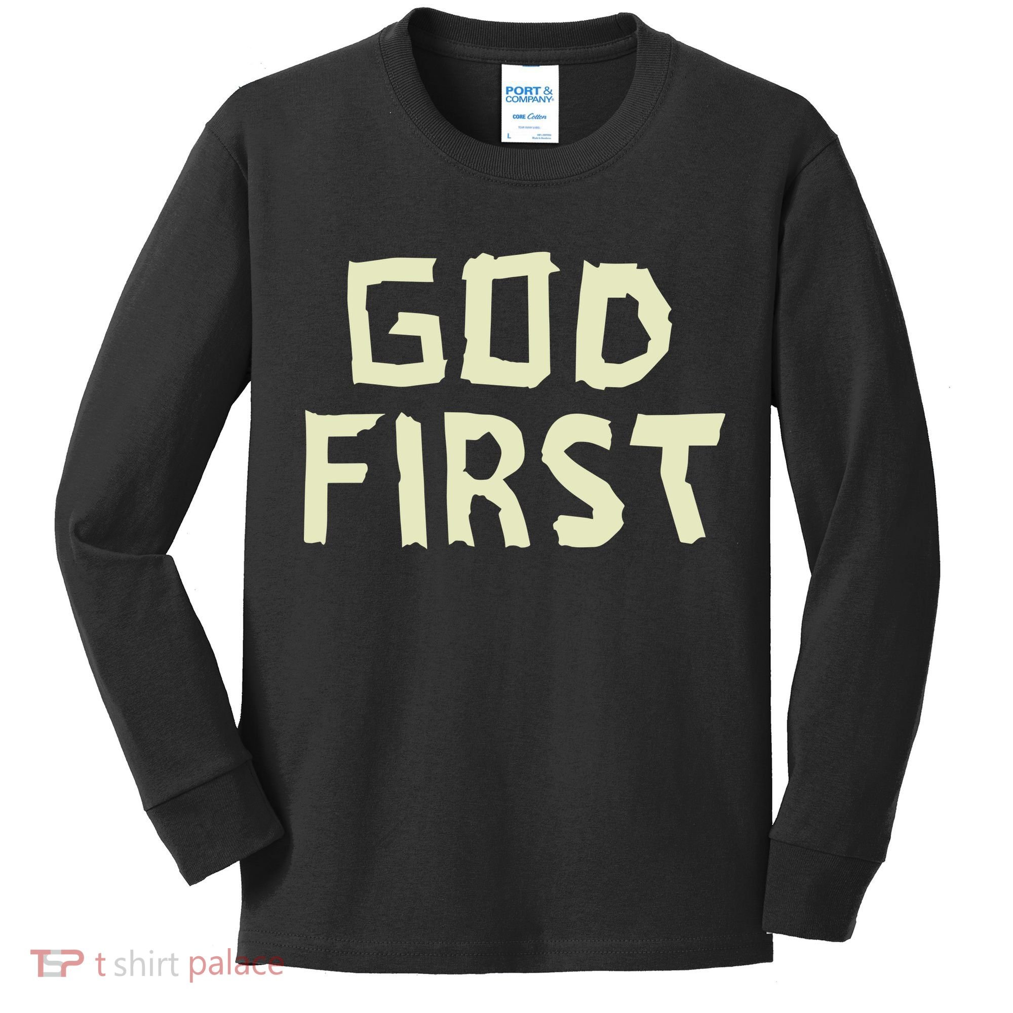 Taped Off God First Kids Long Sleeve Shirt
