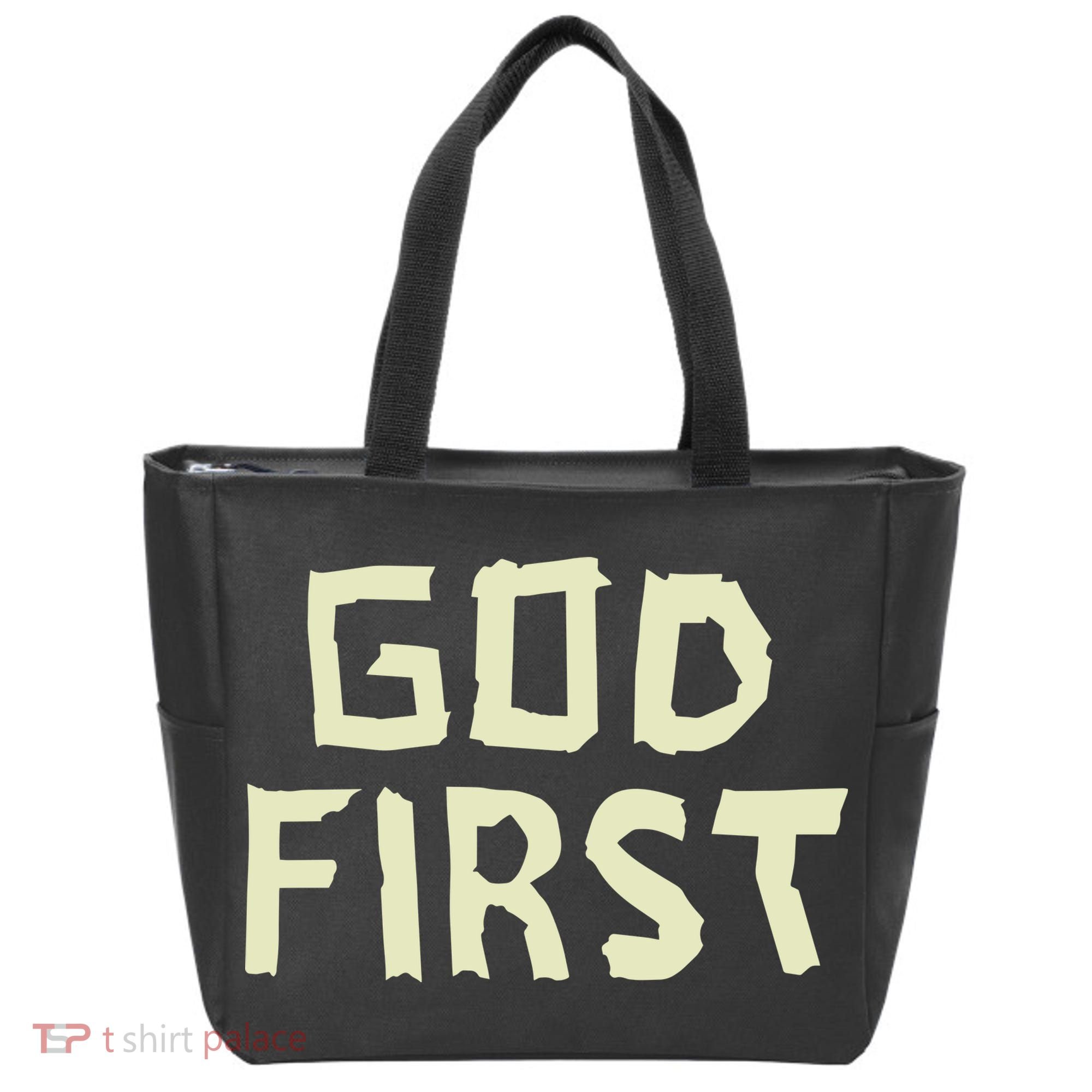 Taped Off God First Tote Bag