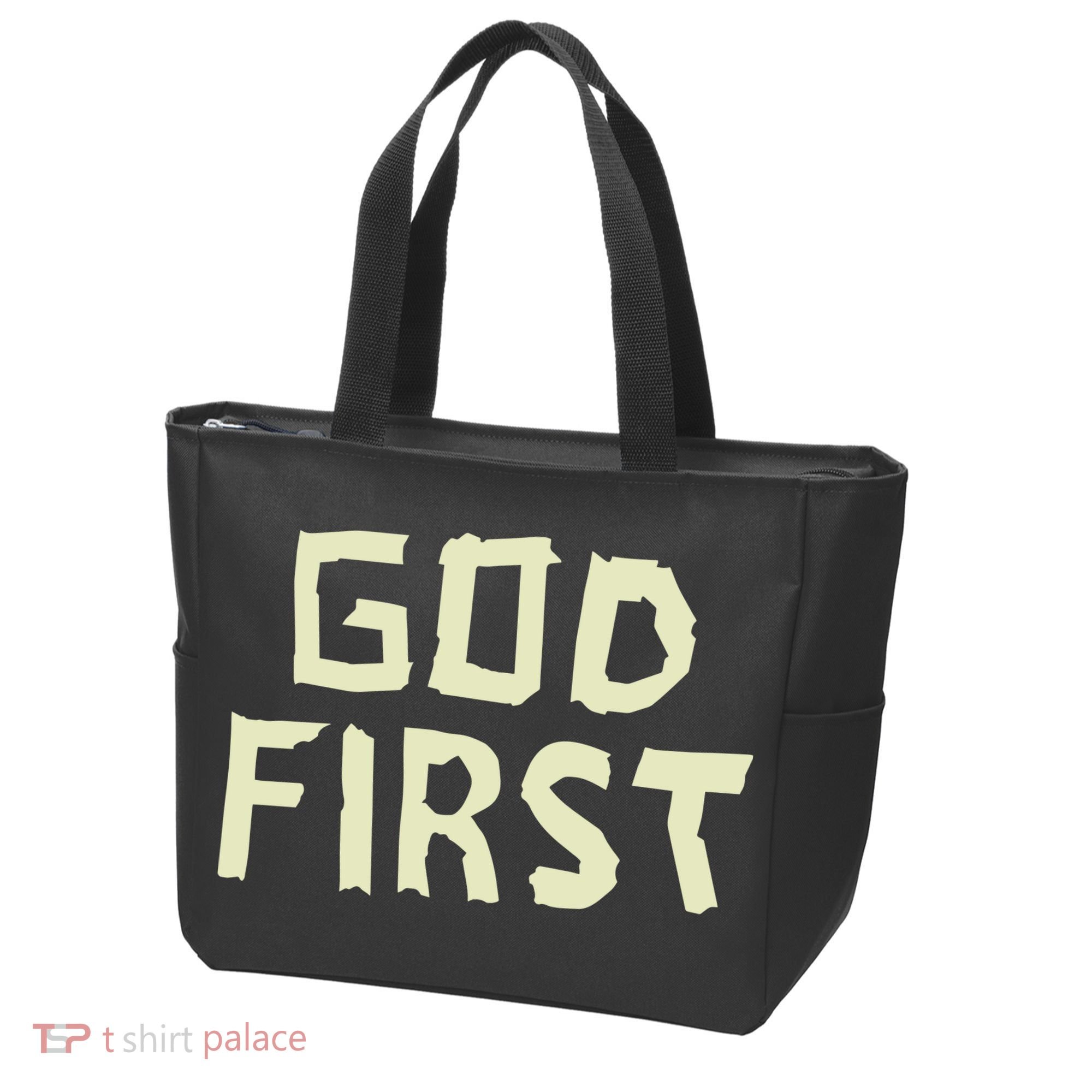 Taped Off God First Tote Bag