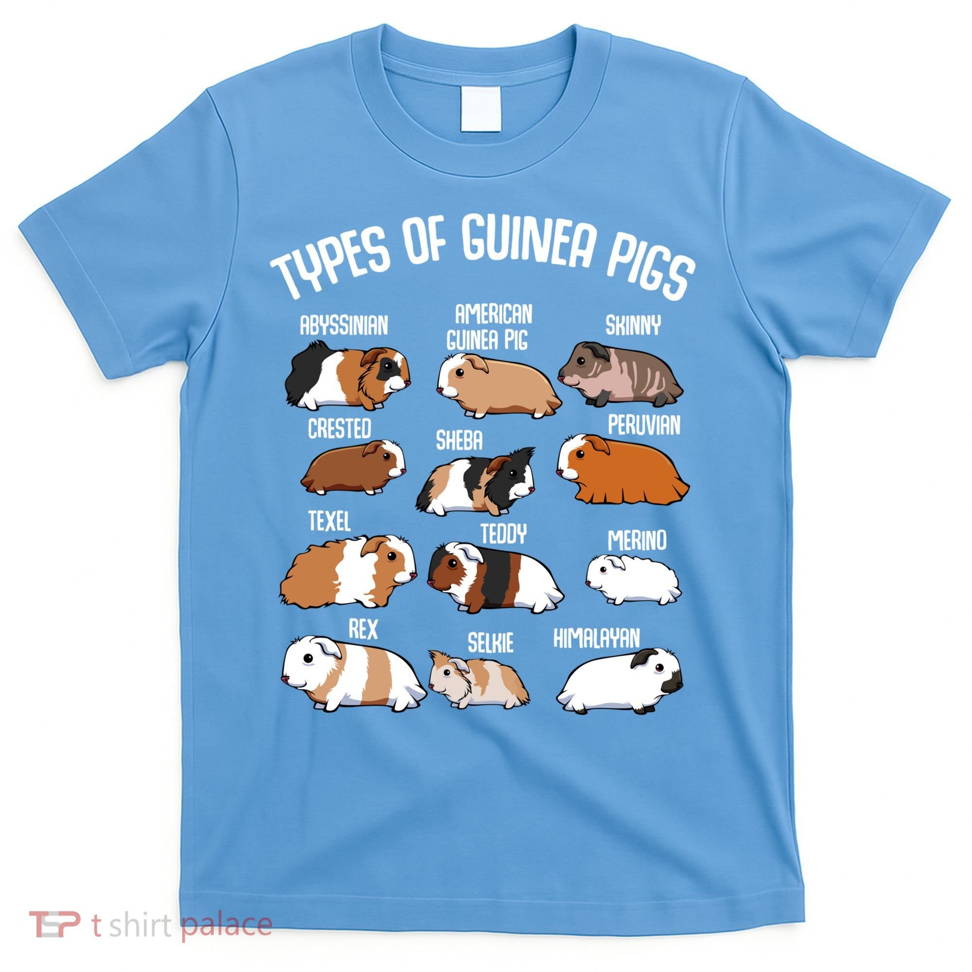 Types Of Guinea Pigs Household Pet Animal Rodent Fluffy Cute Great Gift T-Shirt