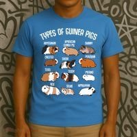Types Of Guinea Pigs Household Pet Animal Rodent Fluffy Cute Great Gift T-Shirt thumb 3