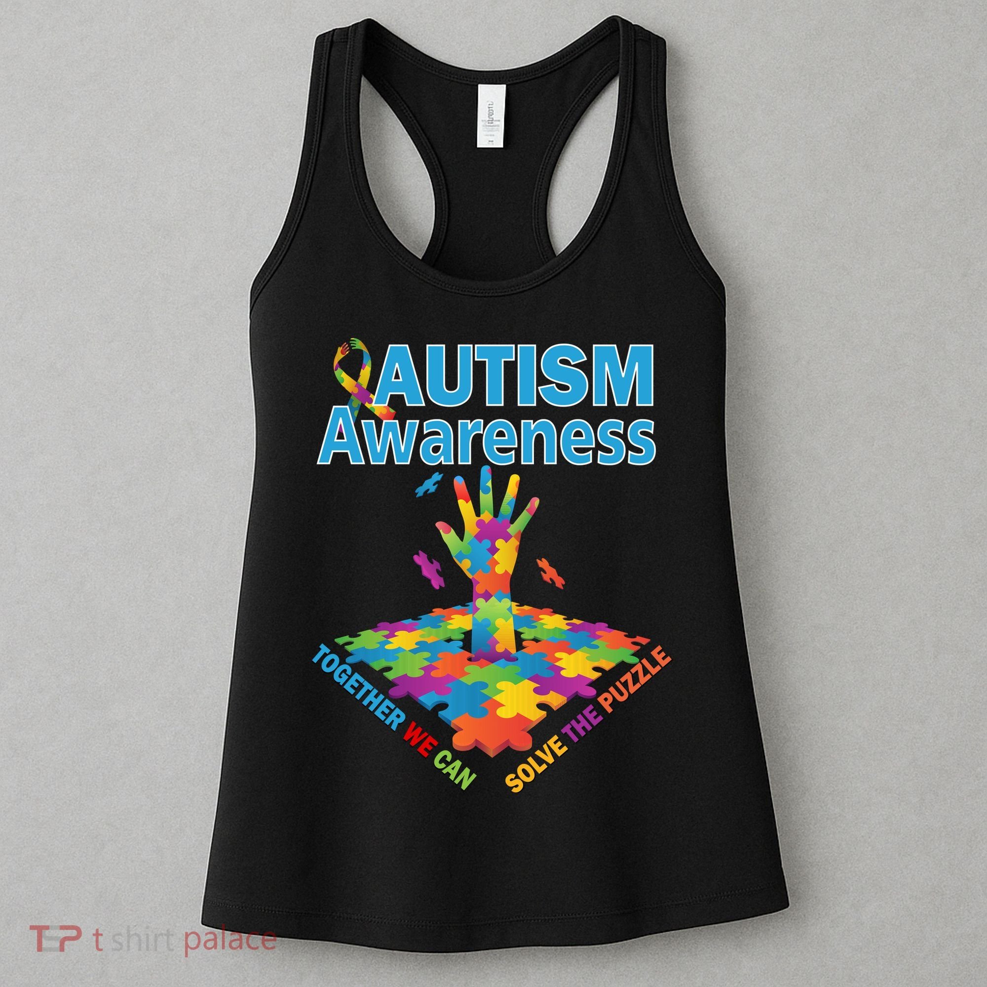 Together We Can Solve The Puzzle Autism Awareness Women's Tank Top