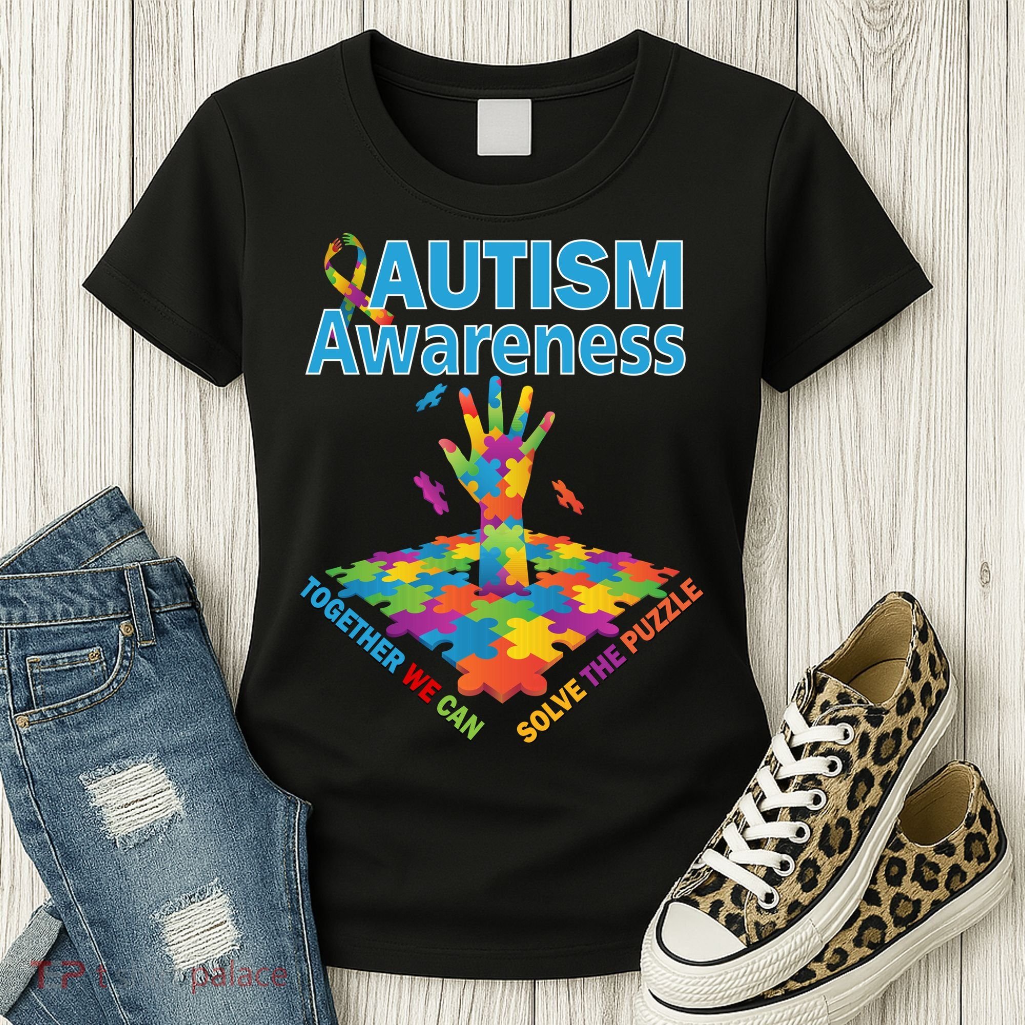 Together We Can Solve The Puzzle Autism Awareness Women's T-Shirt