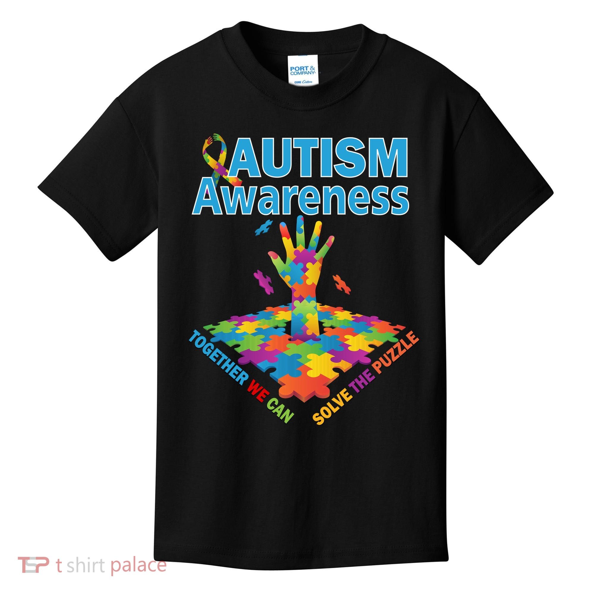 Together We Can Solve The Puzzle Autism Awareness Kids T-Shirt