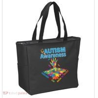 Together We Can Solve The Puzzle Autism Awareness Tote Bag thumb 2