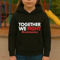 Together We Fight #Coronavirus Support Kids Hoodie thumb 3
