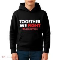 Together We Fight #Coronavirus Support Kids Hoodie thumb 4