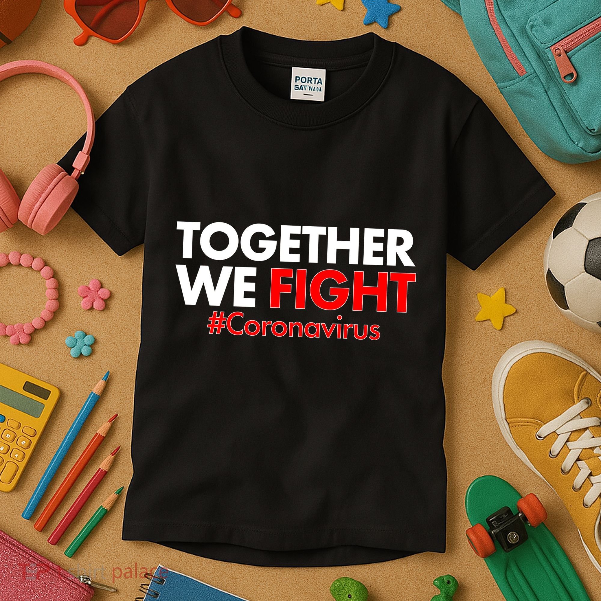 Together We Fight #Coronavirus Support Kids T-Shirt