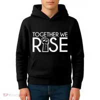 Together We Rise Protest Support Unite Kids Hoodie thumb 4