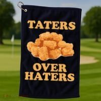 Taters Over Haters Funny Food Golf Towel thumb 1
