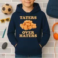 Taters Over Haters Funny Food Kids Hoodie thumb 2