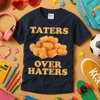 Taters Over Haters Funny Food Kids T-Shirt thumb 3