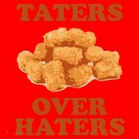 Taters Over Haters Funny Food Santa Hat thumb 1