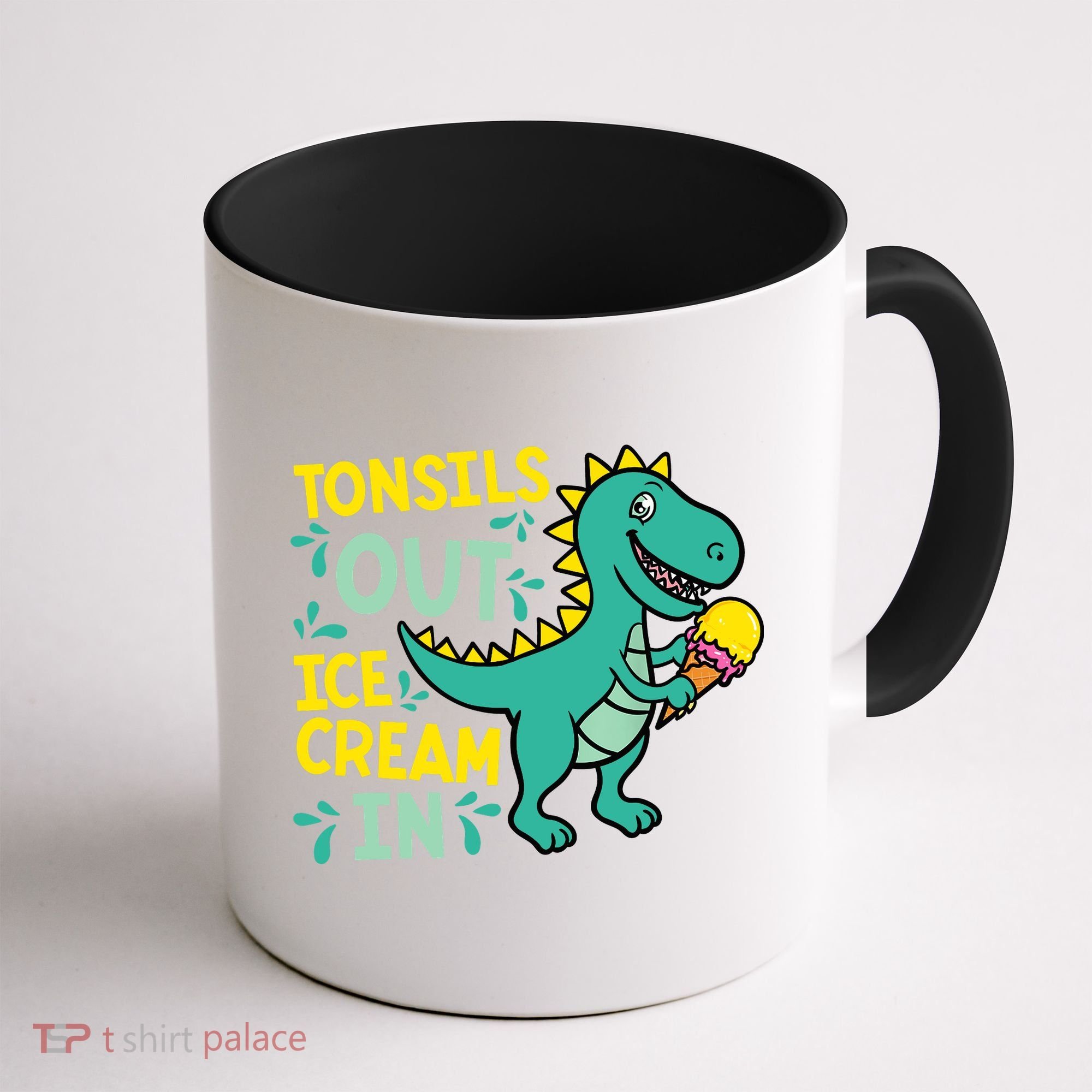 Tonsils Out Ice Cream In Dino Tonsillectomy Tonsil Removal Coffee Mug