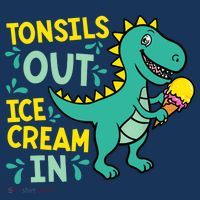 Tonsils Out Ice Cream In Dino Tonsillectomy Tonsil Removal Doggie Tank thumb 4