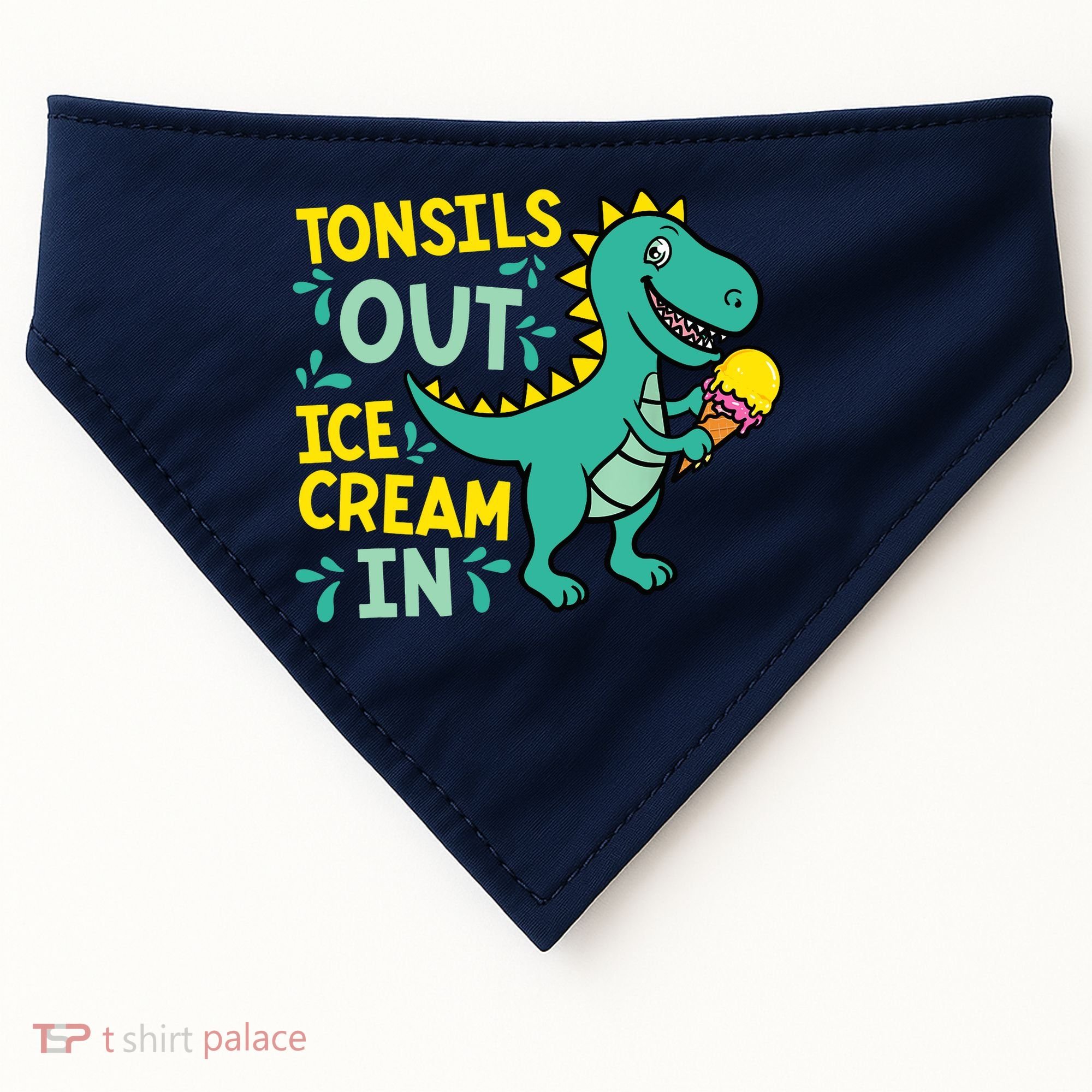 Tonsils Out Ice Cream In Dino Tonsillectomy Tonsil Removal USA-Made Doggie Bandana