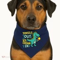 Tonsils Out Ice Cream In Dino Tonsillectomy Tonsil Removal USA-Made Doggie Bandana thumb 1