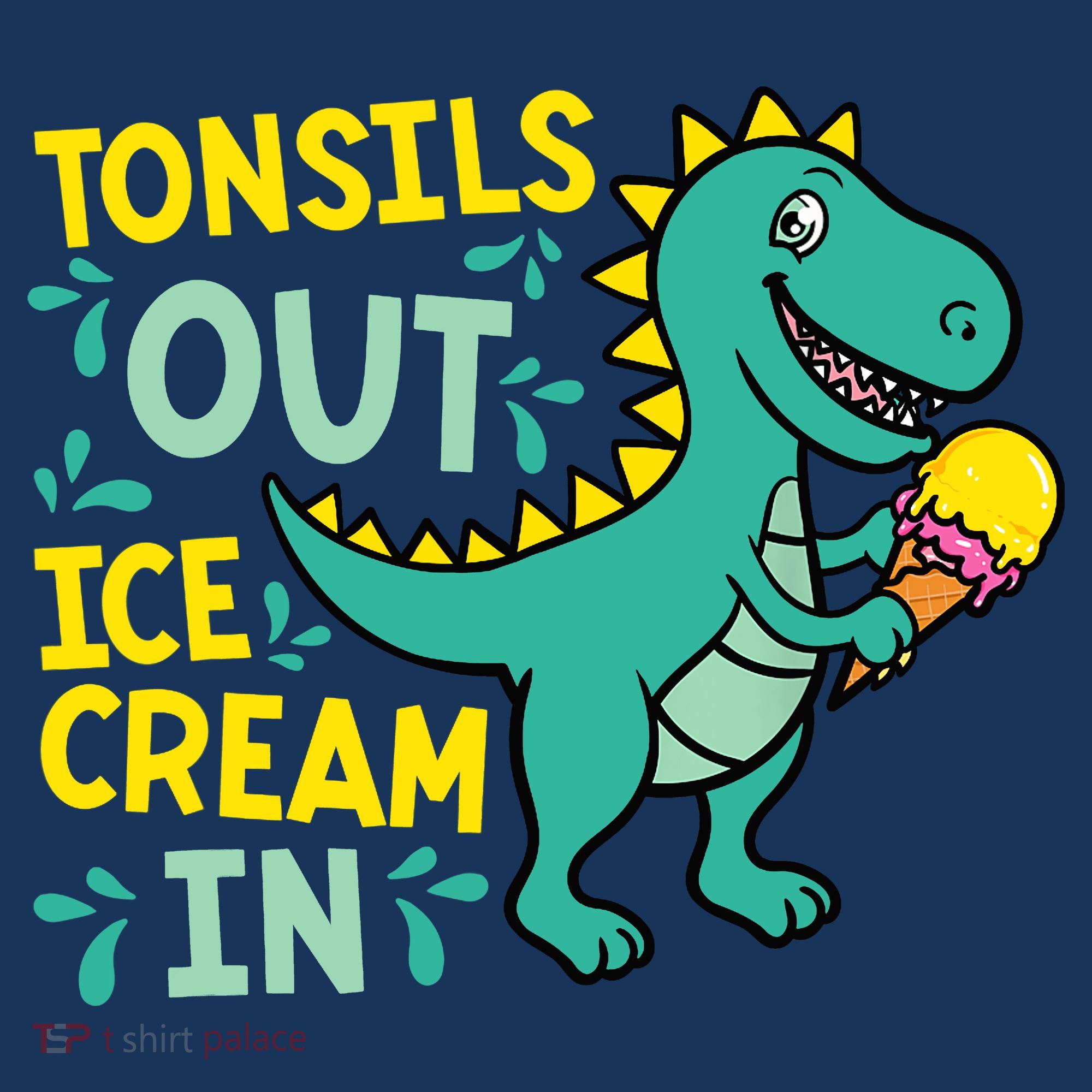 Tonsils Out Ice Cream In Dino Tonsillectomy Tonsil Removal USA-Made Doggie Bandana