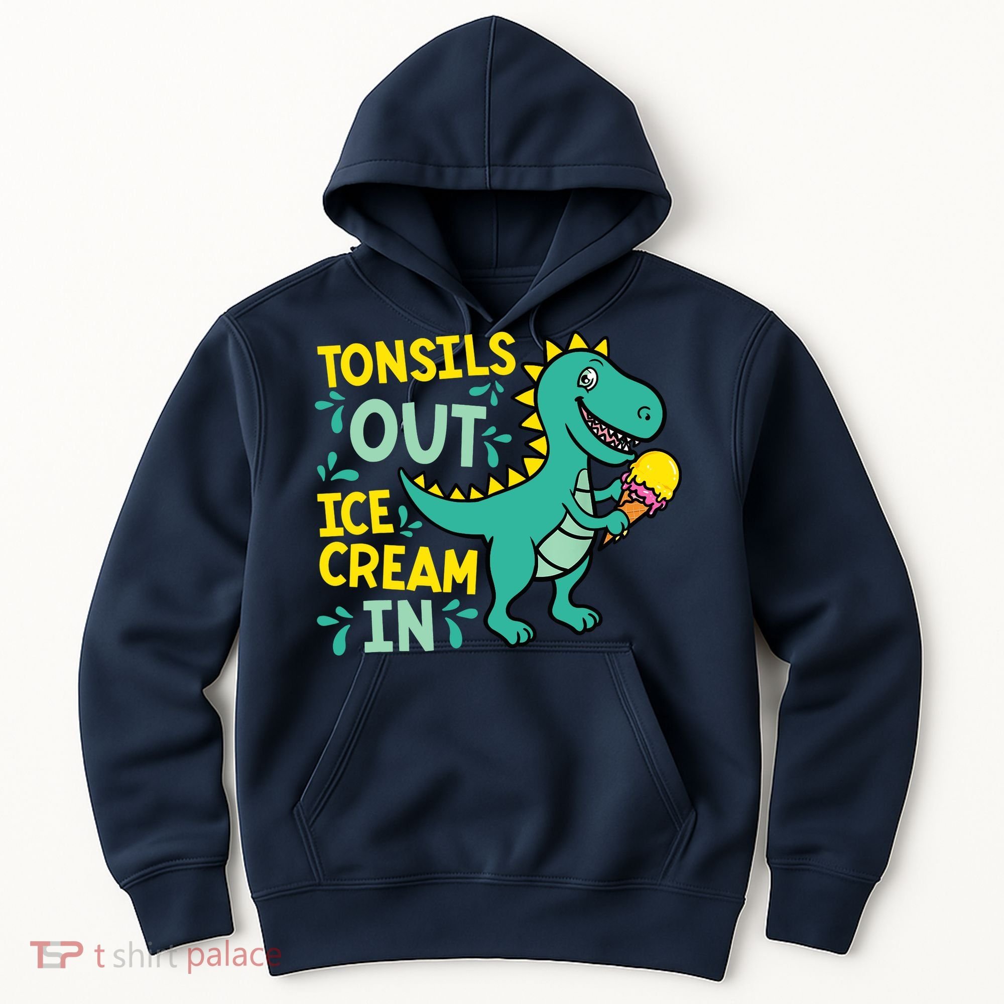 Tonsils Out Ice Cream In Dino Tonsillectomy Tonsil Removal Hoodie