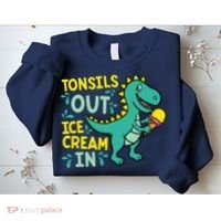 Tonsils Out Ice Cream In Dino Tonsillectomy Tonsil Removal Sweatshirt thumb 2