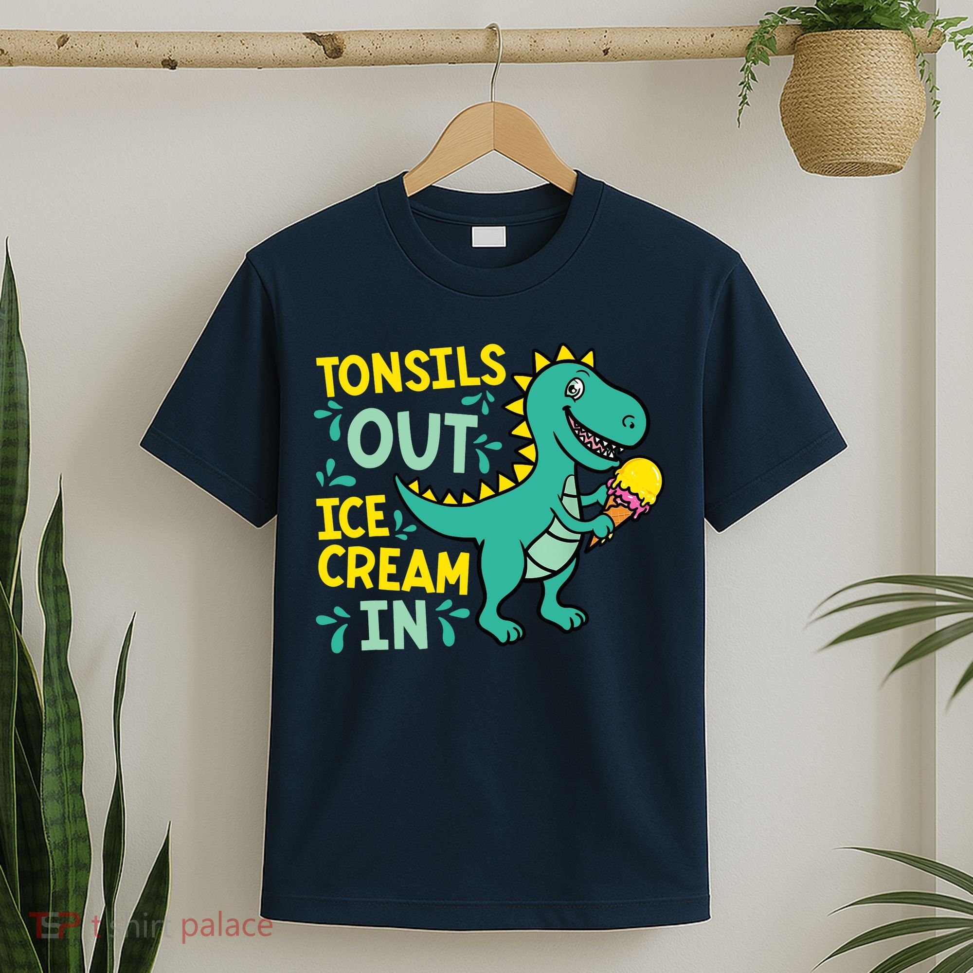 Tonsils Out Ice Cream In Dino Tonsillectomy Tonsil Removal T-Shirt