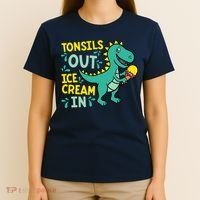 Tonsils Out Ice Cream In Dino Tonsillectomy Tonsil Removal T-Shirt thumb 4