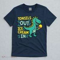 Tonsils Out Ice Cream In Dino Tonsillectomy Tonsil Removal T-Shirt thumb 5