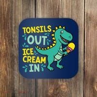 Tonsils Out Ice Cream In Dino Tonsillectomy Tonsil Removal Coaster thumb 0