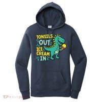 Tonsils Out Ice Cream In Dino Tonsillectomy Tonsil Removal Women's Hoodie thumb 0