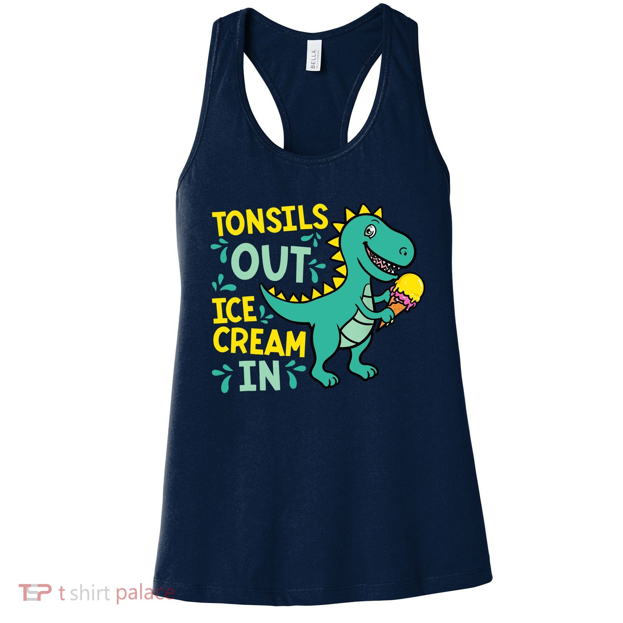 Tonsils Out Ice Cream In Dino Tonsillectomy Tonsil Removal Women's Tank Top