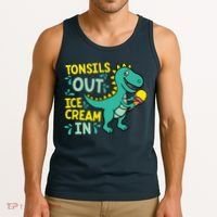 Tonsils Out Ice Cream In Dino Tonsillectomy Tonsil Removal Tank Top thumb 3