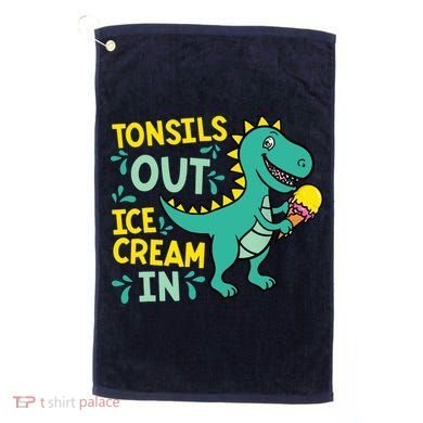 Tonsils Out Ice Cream In Dino Tonsillectomy Tonsil Removal Golf Towel
