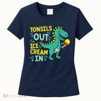 Tonsils Out Ice Cream In Dino Tonsillectomy Tonsil Removal Women's T-Shirt thumb 0
