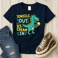 Tonsils Out Ice Cream In Dino Tonsillectomy Tonsil Removal Women's T-Shirt thumb 3