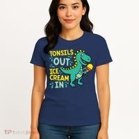 Tonsils Out Ice Cream In Dino Tonsillectomy Tonsil Removal Women's T-Shirt thumb 4