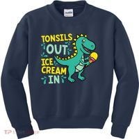 Tonsils Out Ice Cream In Dino Tonsillectomy Tonsil Removal Kids Sweatshirt thumb 0