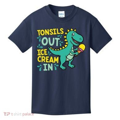 Tonsils Out Ice Cream In Dino Tonsillectomy Tonsil Removal Kids T-Shirt