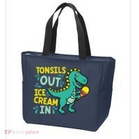 Tonsils Out Ice Cream In Dino Tonsillectomy Tonsil Removal Tote Bag thumb 3