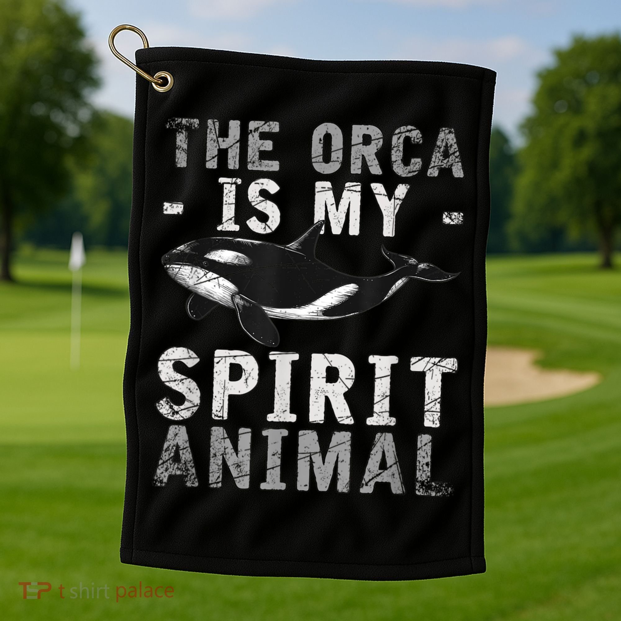 The Orca Is My Spirit Animal Orca Golf Towel