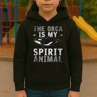 The Orca Is My Spirit Animal Orca Kids Hoodie thumb 3