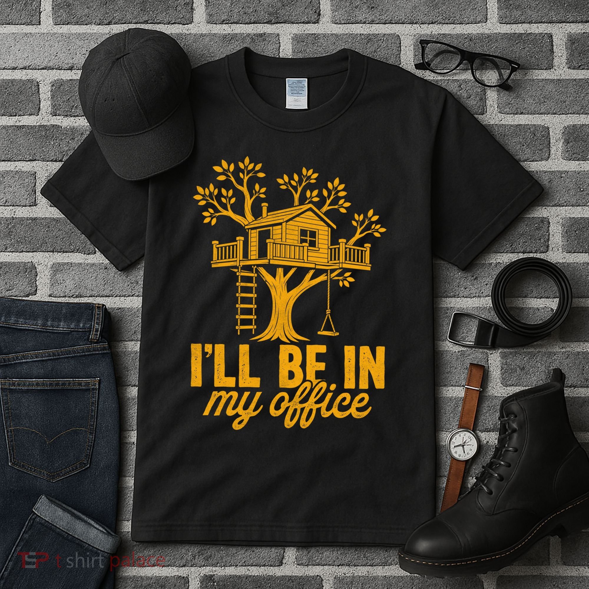 Treehouse Office I'll Be In My Office Tall T-Shirt