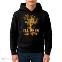 Treehouse Office I'll Be In My Office Kids Hoodie thumb 4