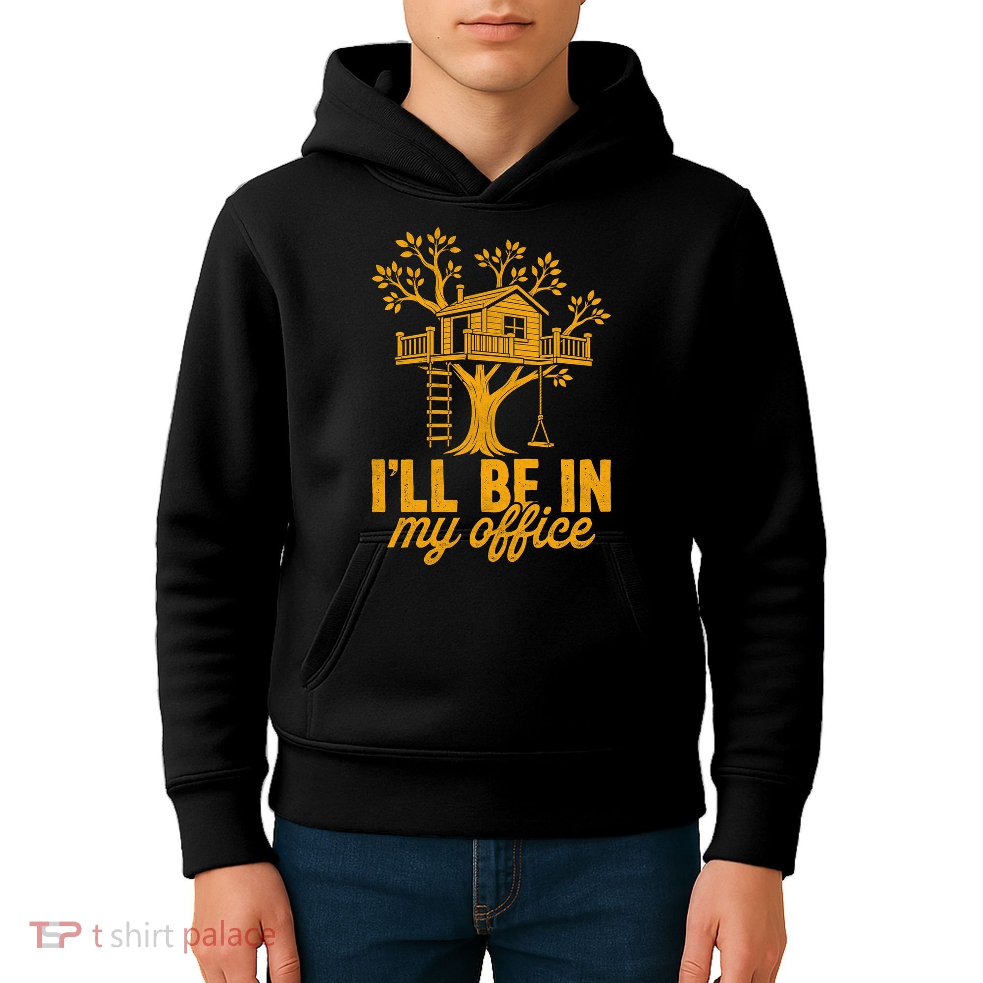 Treehouse Office I'll Be In My Office Kids Hoodie