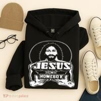 The Original Jesus Is My Homeboy Black Hoodie thumb 4