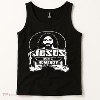 The Original Jesus Is My Homeboy Black Tank Top thumb 2