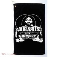The Original Jesus Is My Homeboy Black Golf Towel thumb 0
