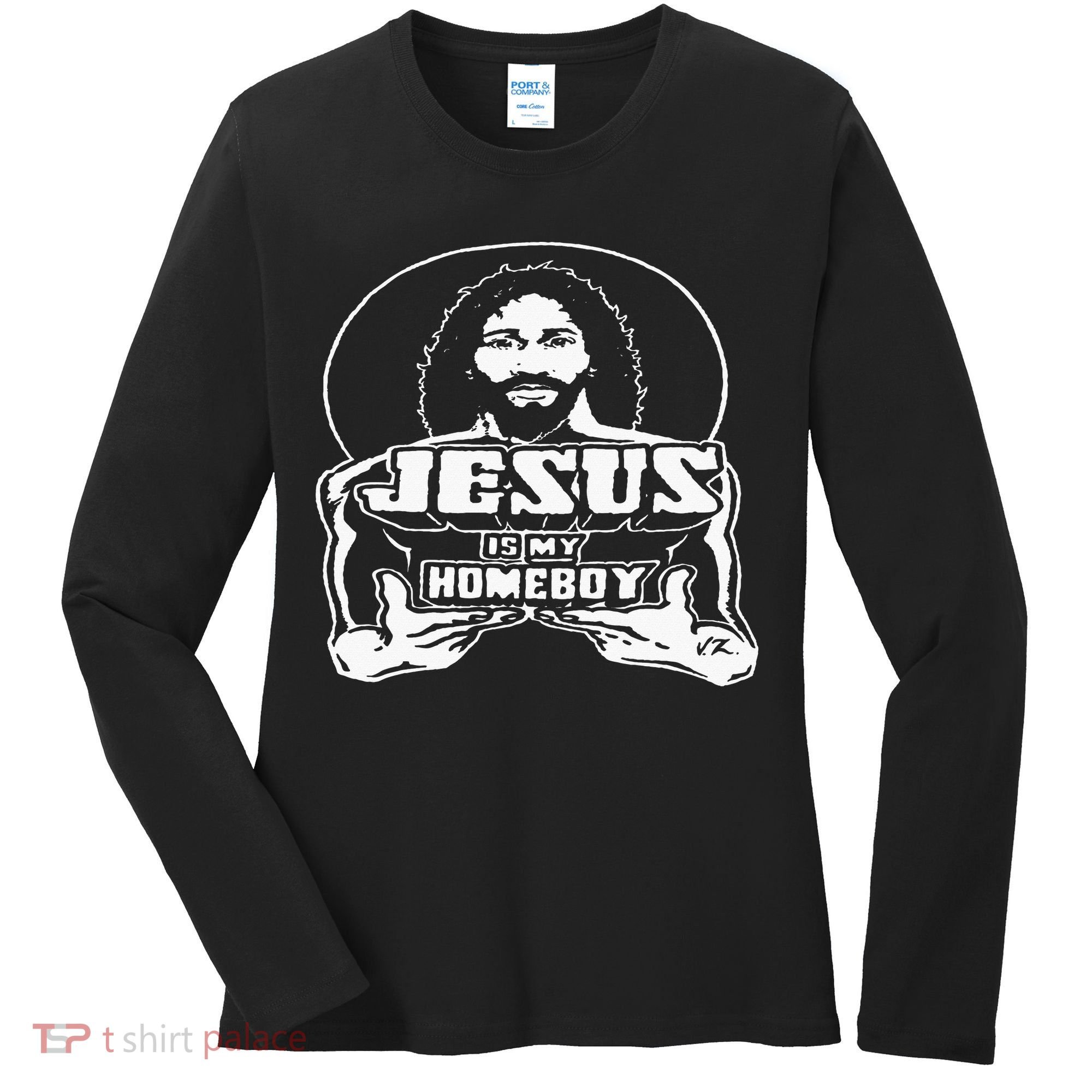 The Original Jesus Is My Homeboy Black Women's Long Sleeve Shirt