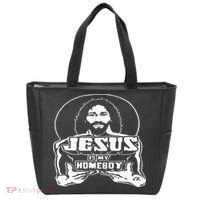 The Original Jesus Is My Homeboy Black Tote Bag thumb 0