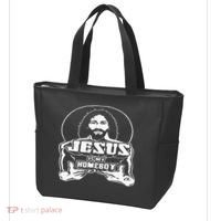 The Original Jesus Is My Homeboy Black Tote Bag thumb 3