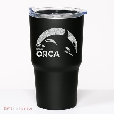 Team Orca Killer Whale Distressed Design Tumbler